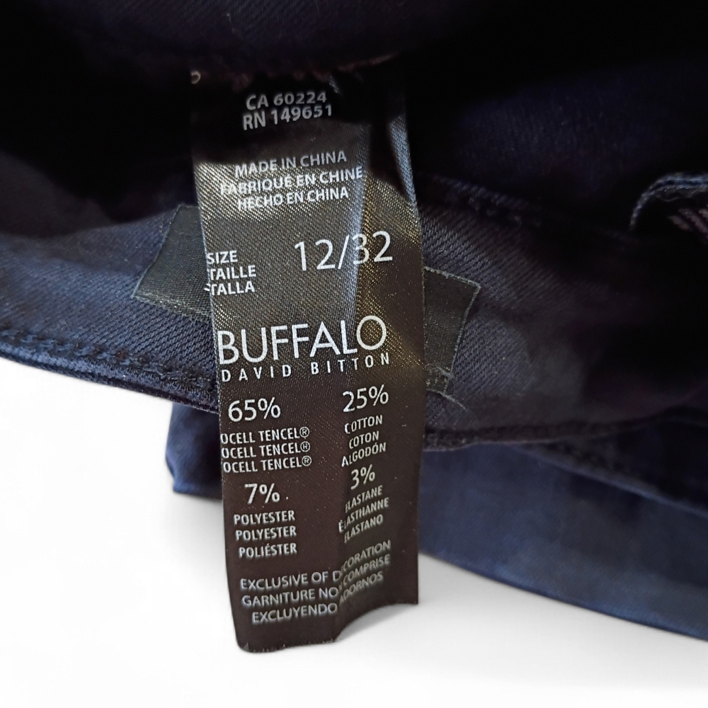 EUC‎ Size 12/32 BUFFALO DAVID BITTON Navy Mid-Rise Stretch Skinny Comfy Jeans - Picture 6 of 12